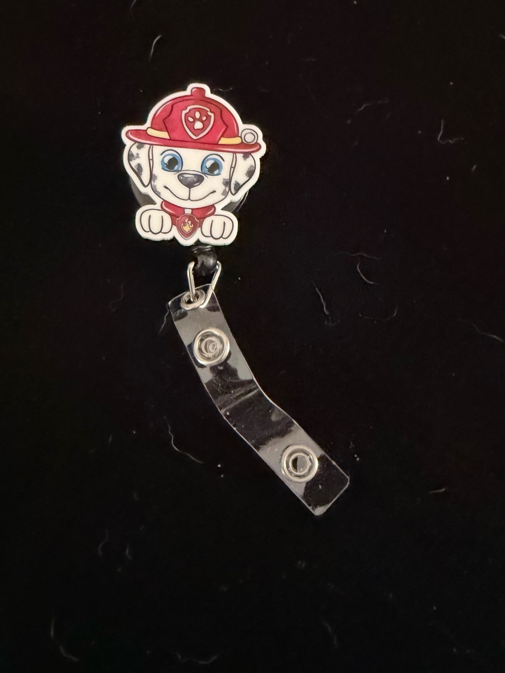 Red Firefighter Puppy Badge Reel - Unbranded